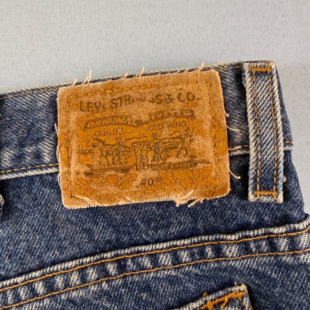 VTG Levis 550 Relaxed Fit Jeans Mens 54x30 Blue Denim Orange Tab Vintage 5-Pockt - Picture 5 of 16